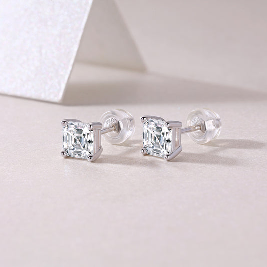 1Unrestrained - A Fashionable And Luxurious Diamond Jewelry Piece Set With Square Moissanite S925 Sterling Silver And Platinum - plated Pendant Prohibit TikTok sales - 5 - cjdropshipping