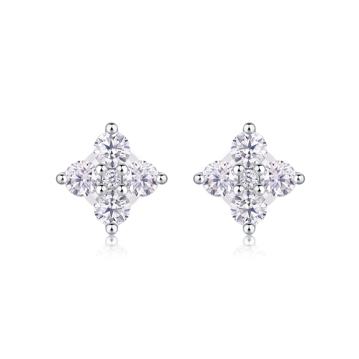 1Sweetheart French - Fashionable And Luxurious Diamond Jewelry Set With Moissanite S925 Sterling Silver And Platinum - plated Stud Earrings Prohibit TikTok sales - 5 - cjdropshipping
