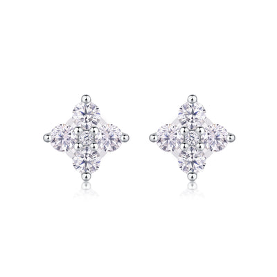 1Sweetheart French - Fashionable And Luxurious Diamond Jewelry Set With Moissanite S925 Sterling Silver And Platinum - plated Stud Earrings Prohibit TikTok sales - 5 - cjdropshipping