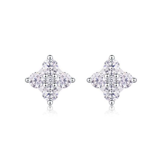 1Sweetheart French - Fashionable And Luxurious Diamond Jewelry Set With Moissanite S925 Sterling Silver And Platinum - plated Stud Earrings Prohibit TikTok sales - 5 - cjdropshipping