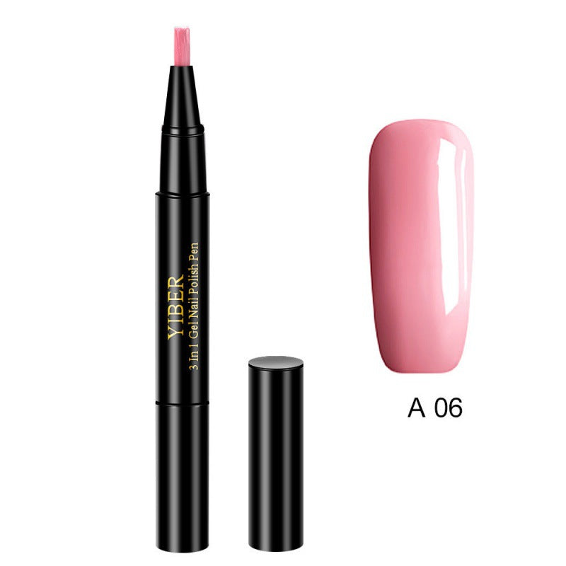 5pcs Nail Polish Pen 3 In 1 One Step Glue Pen Multicolor - 0 - CJ