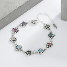 925 Sterling Silver Antique Color Diamond Small Daisy Heavy Industry Bracelet Original Design Bracelet - 4 - https://x.com/titan_prim62775J