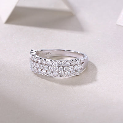 1Multi - row Diamond Ring Luxury Fashion Set Moissanite Silver Ring Prohibit Tk Sales - 5 - CJ