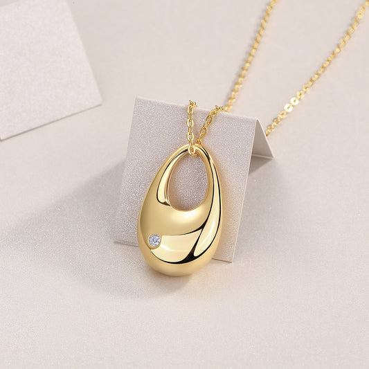 1Evening Love - A Fashionable And Trendy Diamond Pendant Necklace Set With Moissanite S925 Sterling Silver And Gold Plating Prohibit TikTok sales - 5 - CJ