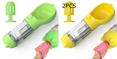 Pet Water Bottle Feeder Bowl Garbage Bag Storage Portable Pet Outdoor Travel 3 In 1 Dog Water Bottle - 0 - CJ