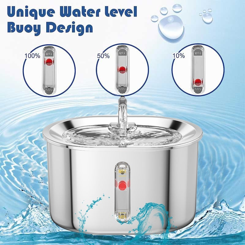 Pet Water Fountain 304 Stainless Steel Circulating Filtration For Cats - 0 - CJ