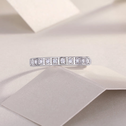 1Diamond Ring Luxury Fashion Set Moissanite Silver Ring Prohibit Tk Sales - 5 - CJ