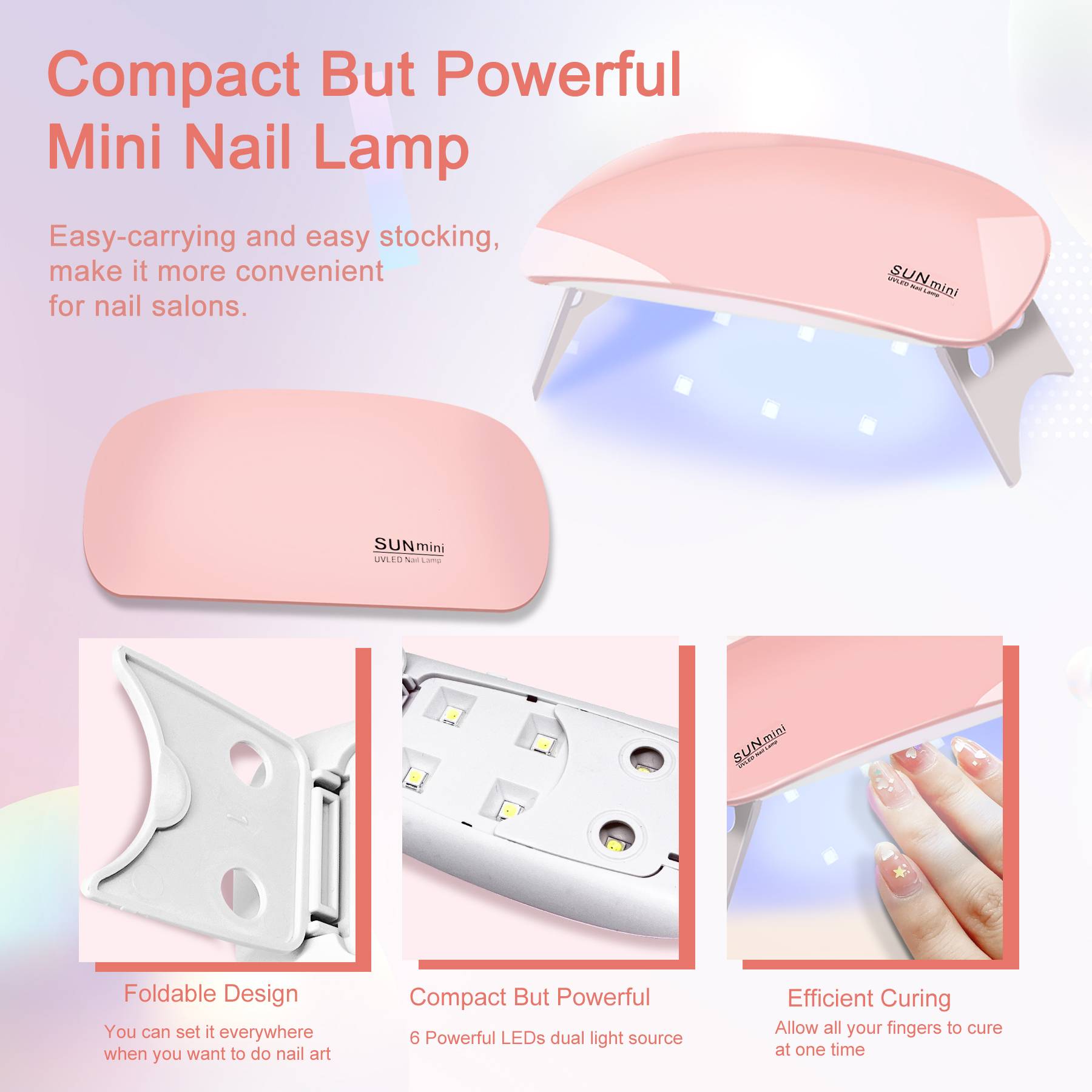 6 PCS Poly Gel Nail Kit With UV Lamp, Top Base Coat Builder Nails Art Tools - 5 - CJ