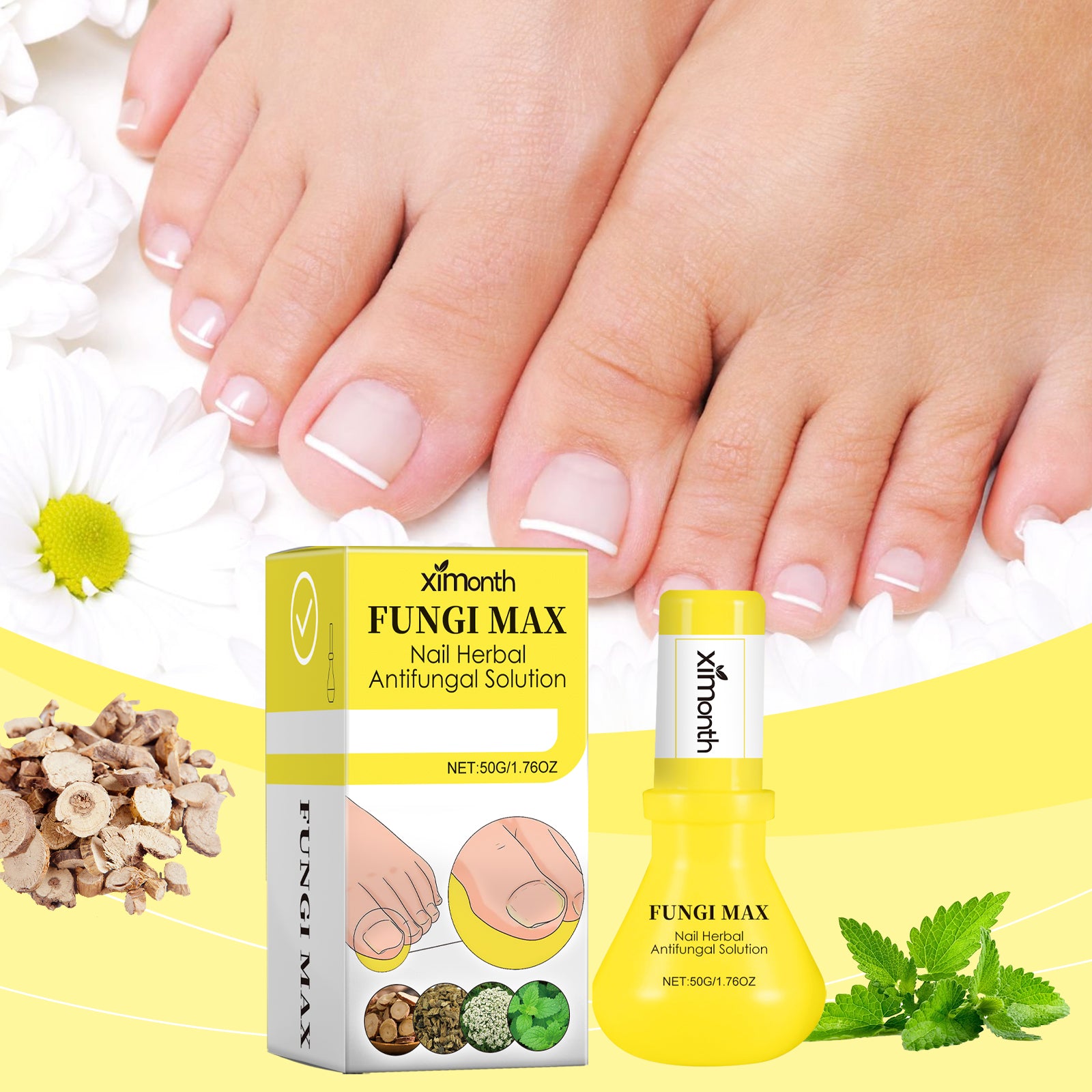 Ximonth Herbal Nail Care Solution Hand, Foot And Nail Cleansing And Repair Bright Nail Thick Toe Care Solution - 5 - CJ