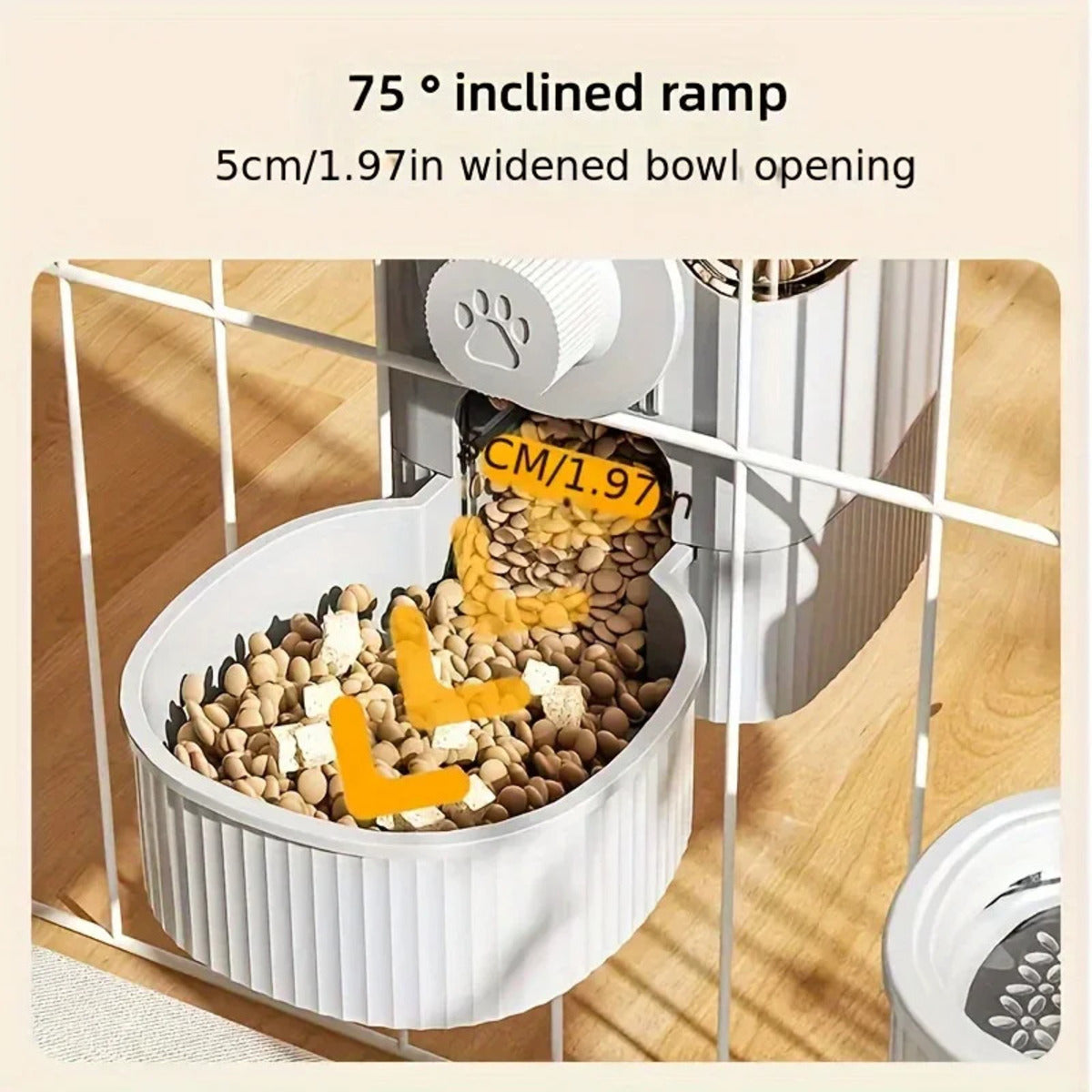 1.2L Automatic Pet Feeder Cage Hanging Bowl, Suitable For Small Puppy Cat Rabbit Food Container Dispenser Bowl by CJ