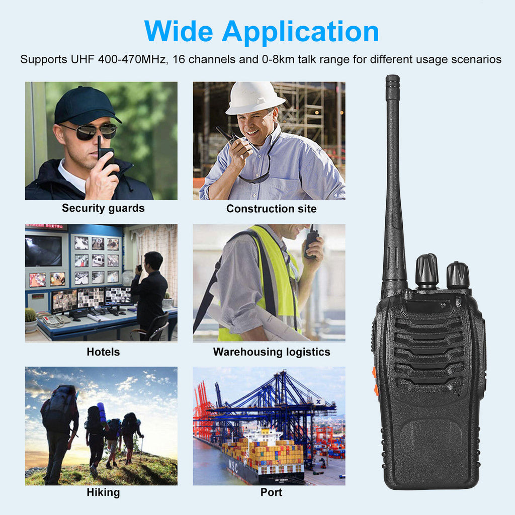 2 X Baofeng BF-888S Walkie Talkies Two Way Radio UHF 16CH 400-470MHZ Long Range