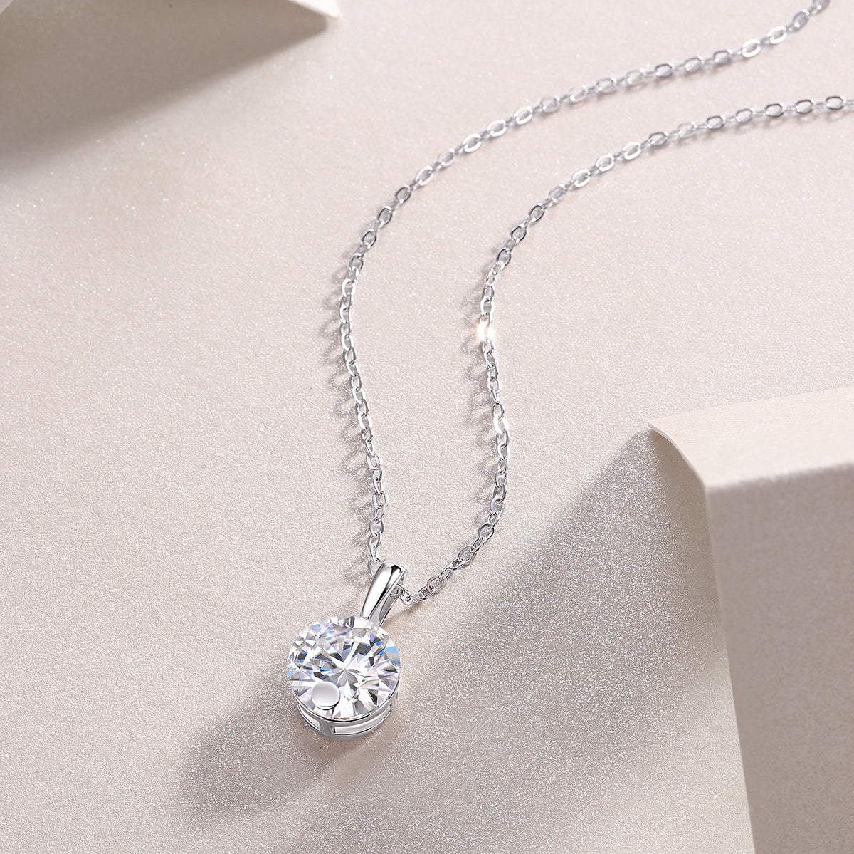 1Star - A Fashionable And Luxurious Diamond Jewelry Pendant Set With 2 - carat Moissan Diamond S925 Sterling Silver And Platinum Plating Prohibit TikTok sales - 5 - CJ