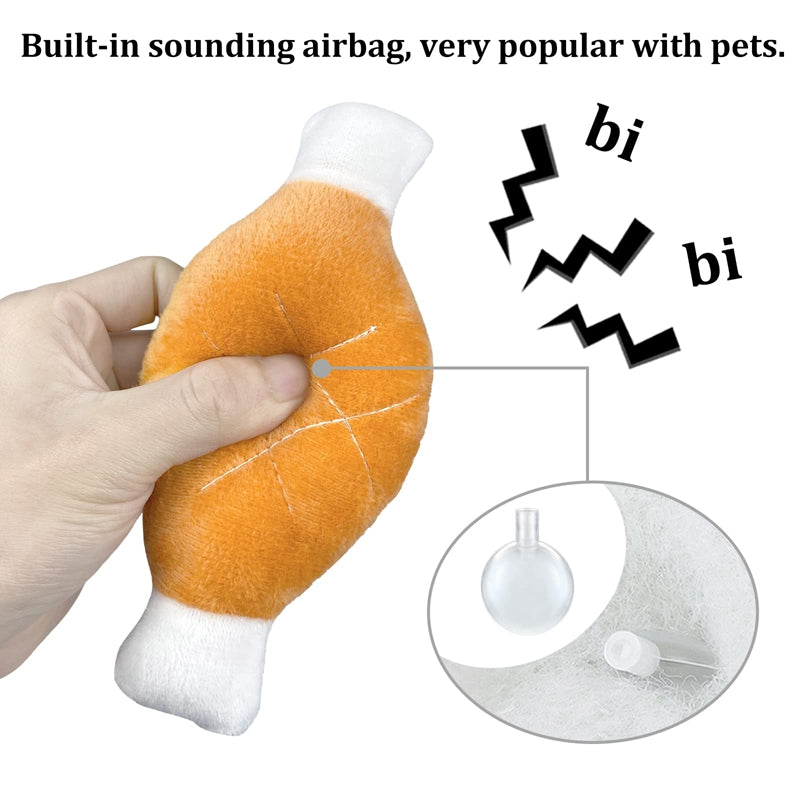 Plush Chicken Leg Dog Chew Toy - Soft Durable Pet Chewing Toy For Small Medium Dogs Puppy Teething Play Supplies - 4 - CJ