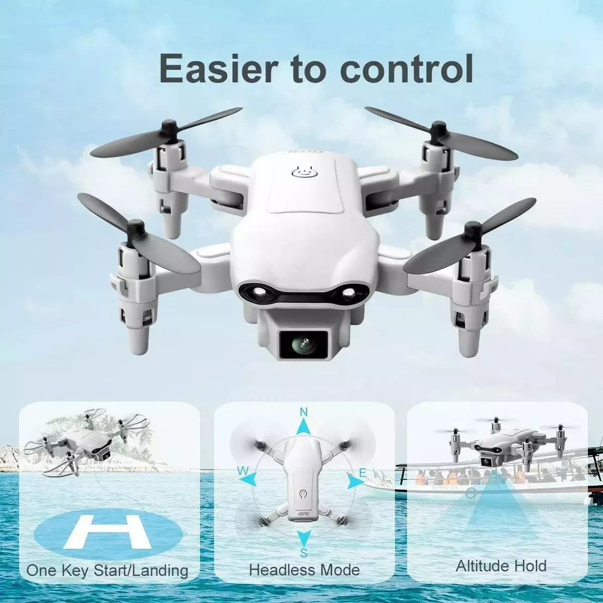 V9 Mini Drone For Kids Adults 720P HD FPV Camera, Foldable RC Quadcopter For Boys Girls With Altitude Hold, Headless Mode,Logistics Is Randomly Sent By UPS,USPS,FEDEX,Amazon Logistics. - 5 - CJ