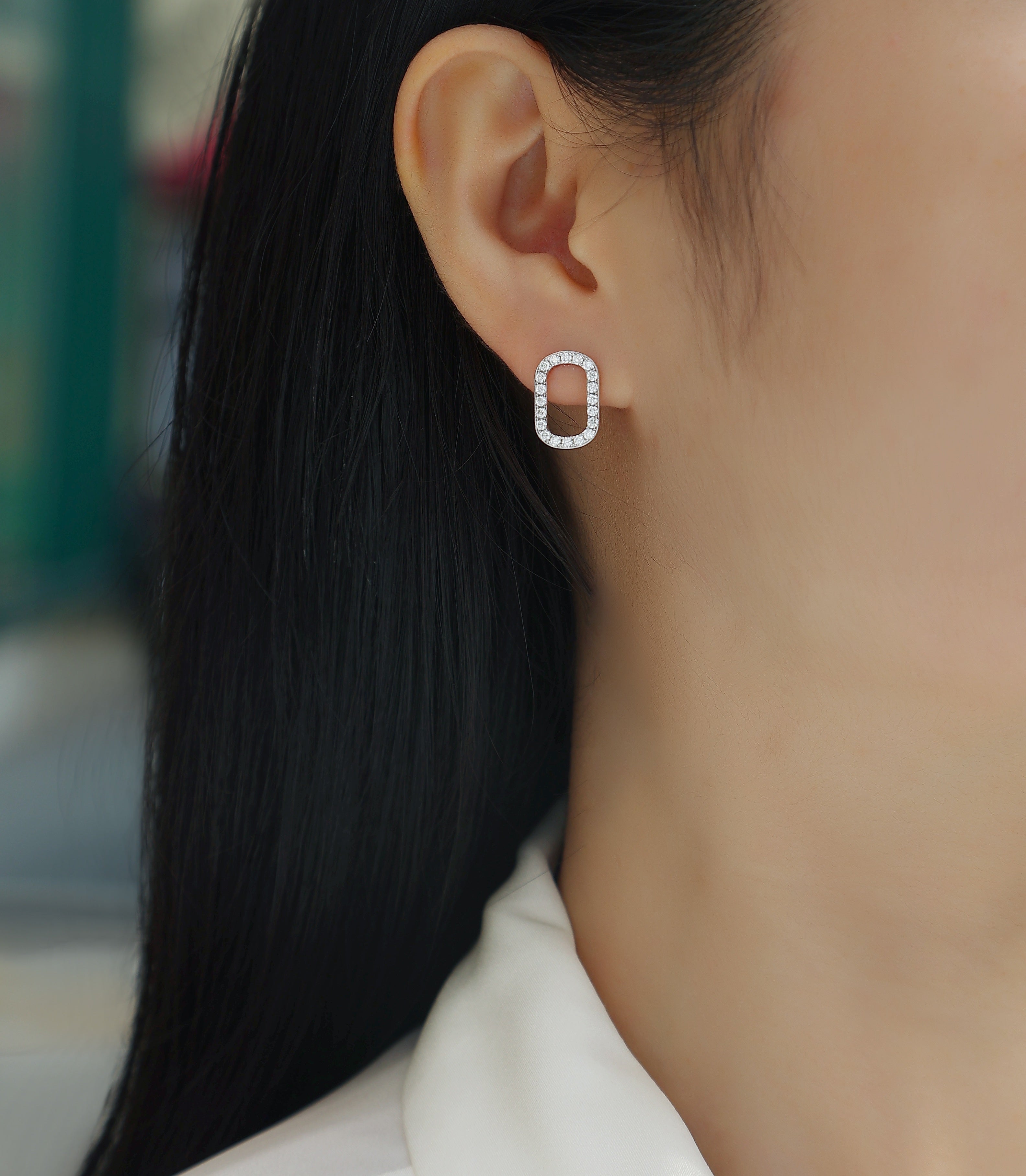 Return To Simplicity - Fashionable, Trendy And Affordable Jewelry Set With Moissanite S925 Sterling Silver And Platinum-plated Stud Earrings