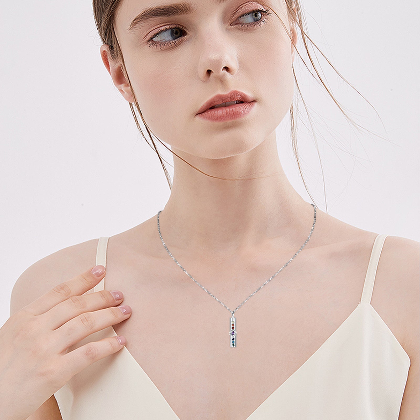 Lotus Flower Chakra Urn Necklaces for Ashes S925 Cremation Jewelry Gift for Women Girl by CJ