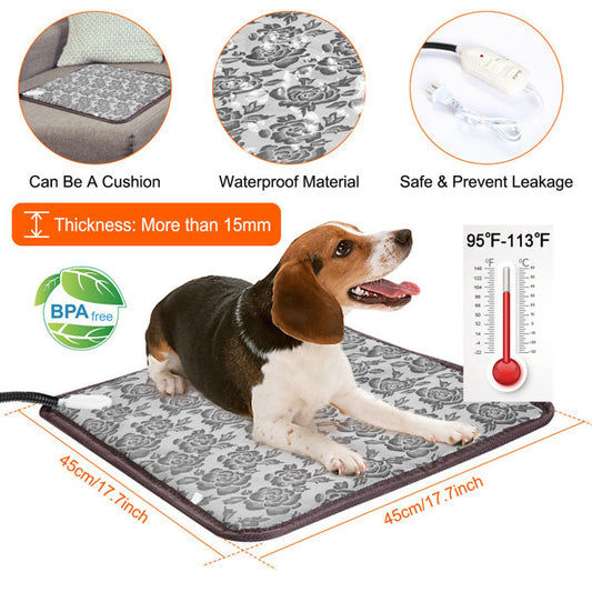 Pet Heating Pad, Waterproof Adjustable Warm Blanket, With Anti Bite Steel Rope Box - 5 - CJ