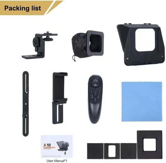 Portable Smartphone SLR Camera Teleprompter With Mobile Phone Holder Remote Control Video Recording Live Interview Stage Speech Video Production Tool - 5 - CJ