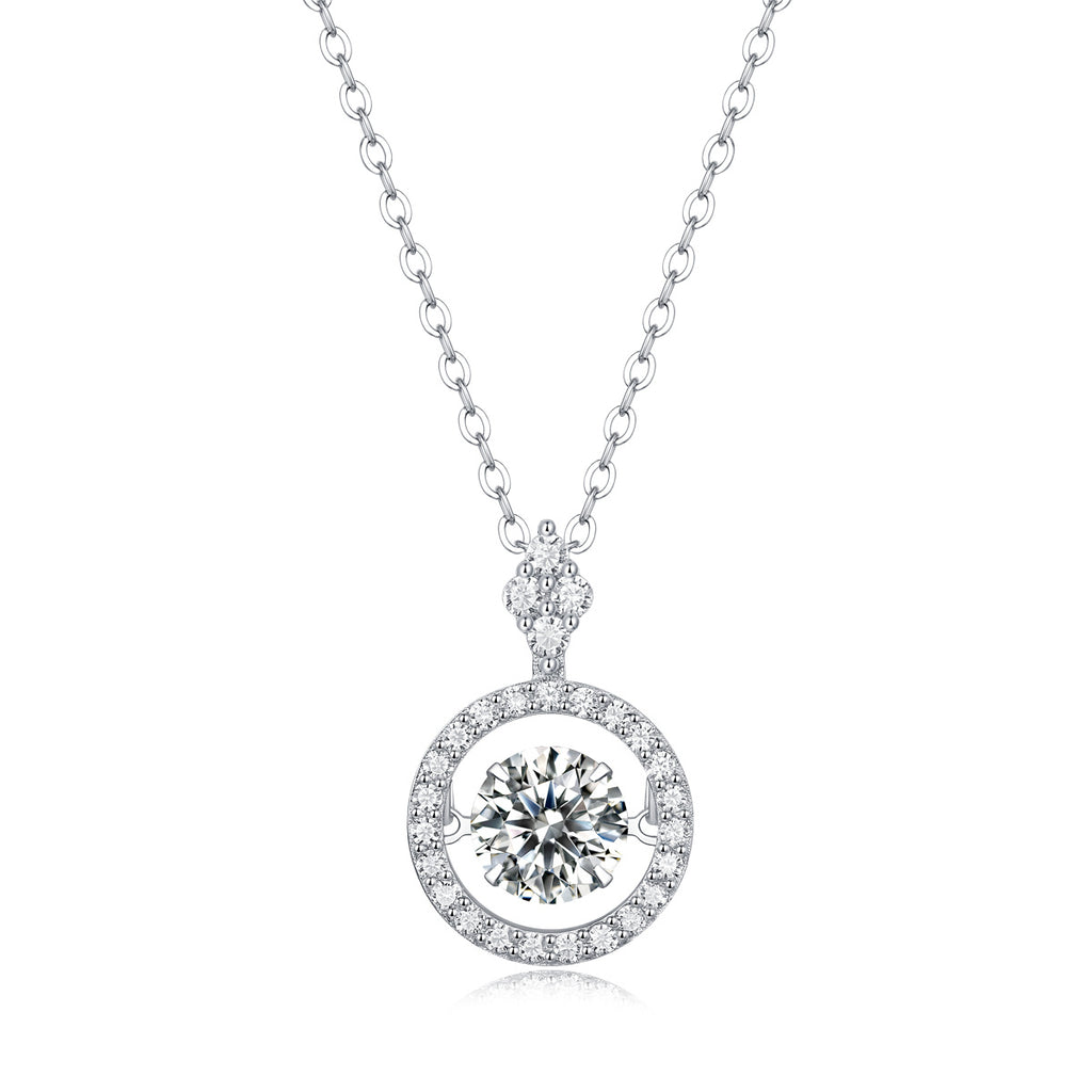 Touch - A Fashionable And Trendy Jewelry Necklace Pendant Set With 1-carat Moissanite S925 Sterling Silver And Platinum Plating