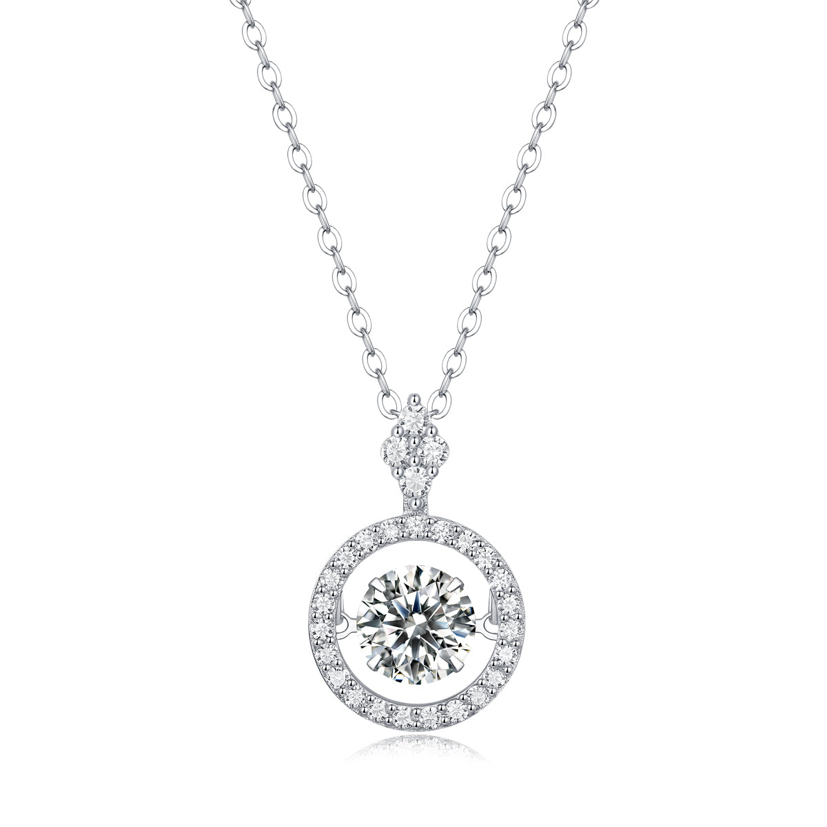 1Touch - A Fashionable And Trendy Jewelry Necklace Pendant Set With 1 - carat Moissanite S925 Sterling Silver And Platinum Plating Prohibit Tk Sales - 5 - cj