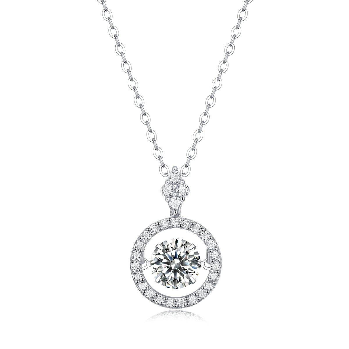 Touch - A Fashionable And Trendy Jewelry Necklace Pendant Set With 1-carat Moissanite S925 Sterling Silver And Platinum Plating
