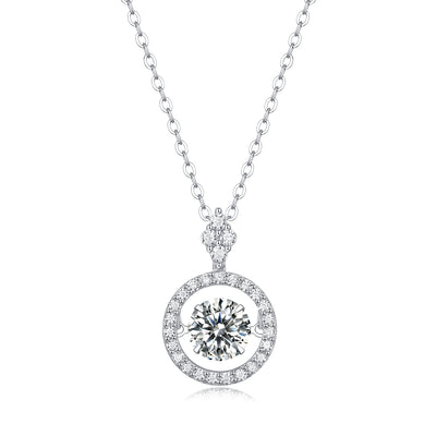 1Touch - A Fashionable And Trendy Jewelry Necklace Pendant Set With 1 - carat Moissanite S925 Sterling Silver And Platinum Plating Prohibit Tk Sales - 5 - cj