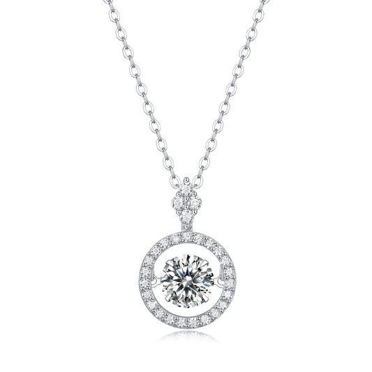 1Touch - A Fashionable And Trendy Jewelry Necklace Pendant Set With 1 - carat Moissanite S925 Sterling Silver And Platinum Plating Prohibit Tk Sales - 5 - cj