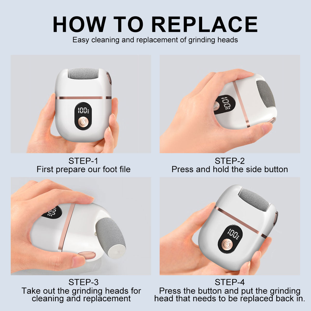 New Electric Callus Remover For Feet, Portable Rechargeable Foot Repair And Grinding Device With Digital Display, Heel Polisher File For Men Women Dry Callus Dead Skin - 5 - CJ
