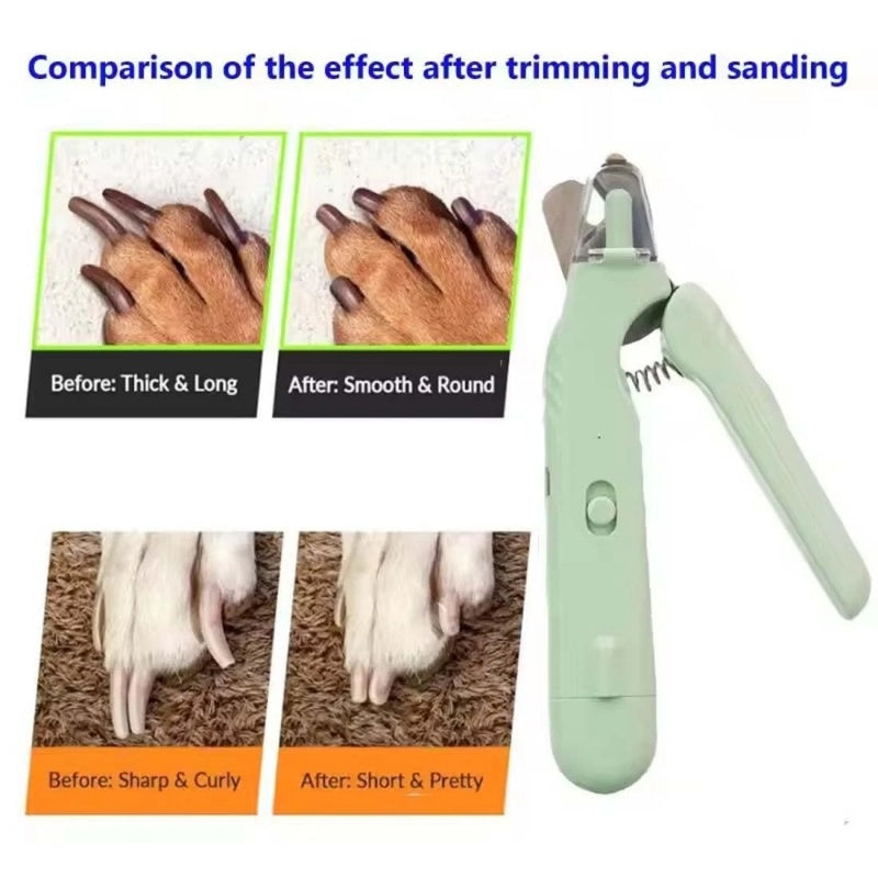 White Pet Nail Trimmer Dog Nail Clippers With Light 2 In 1 Nail Clipper And Grinder - 5 - CJ