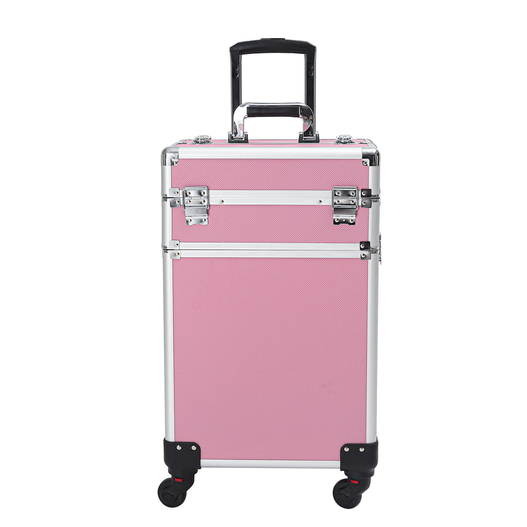 4-in-1 Aluminum Alloy, Trolley, Vanity Case, Embroidery Box