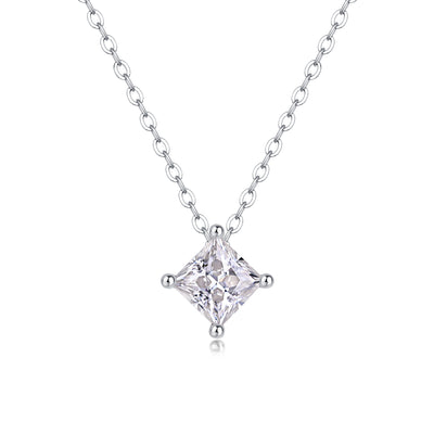 1Keep The Luxury Fashion Diamond Pendant Necklace Set With Mosan Diamond Silver Ornaments Prohibit TikTok sales - 5 - CJ