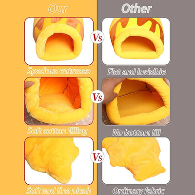 Honey Pot Cat Bed, Comfortable Memory Foam Cat Cave Bed, Honey Pot Pet Nest Pet Cave Bed, Kitten Cave Bed Sleeping House, Cute Cartoon Design Semi Closed Cat Cave Bed For Small Cats - 4 - CJ