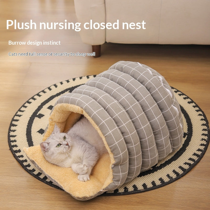 Thickened Insulated Pet Bed With A Closed Design And A Handy Handle - 0 - CJ