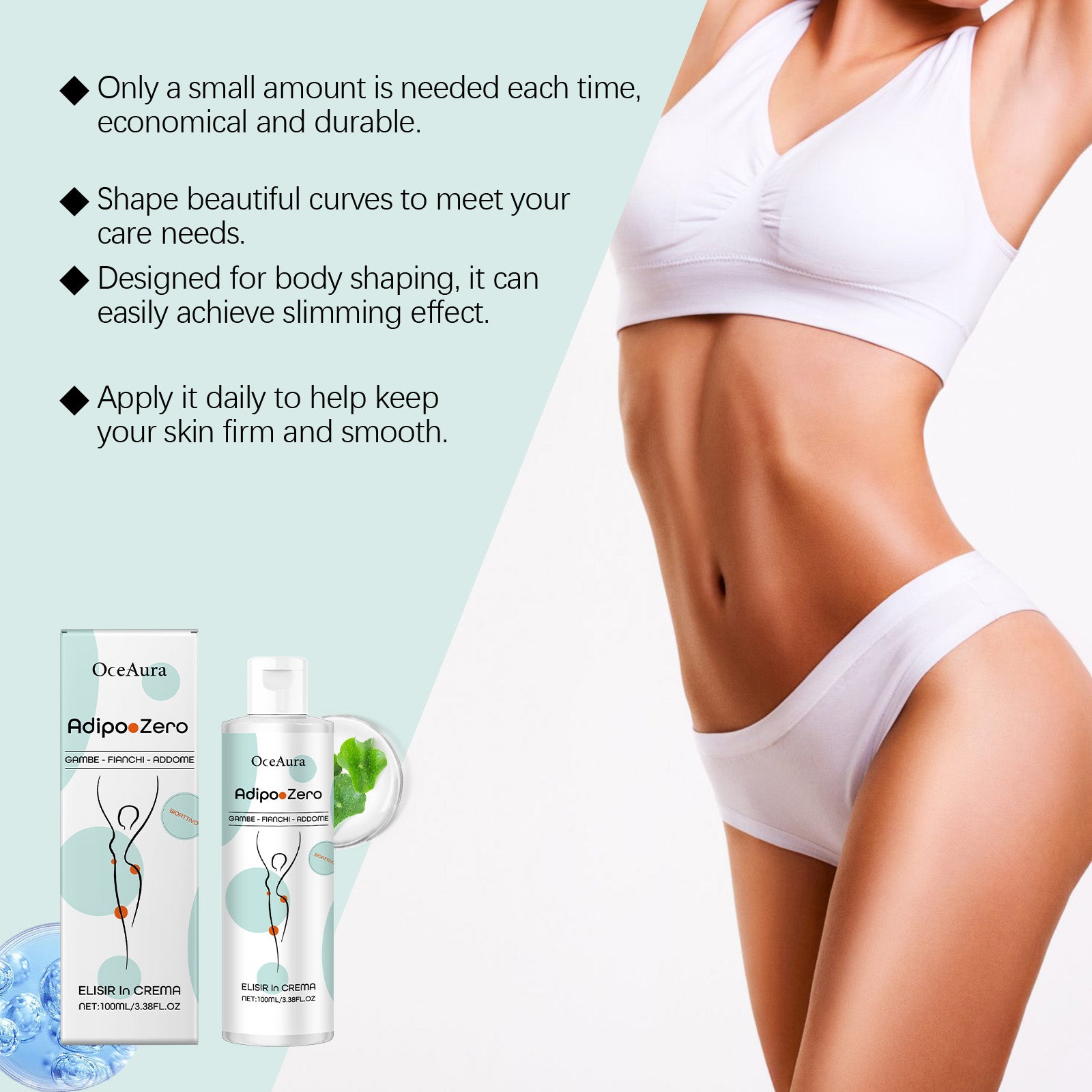 OceAura Body Care Cream, Gentle Moisturizing Light Treatment All Over The Skin Nourishing Firming Massage Cream - 5 - CJ