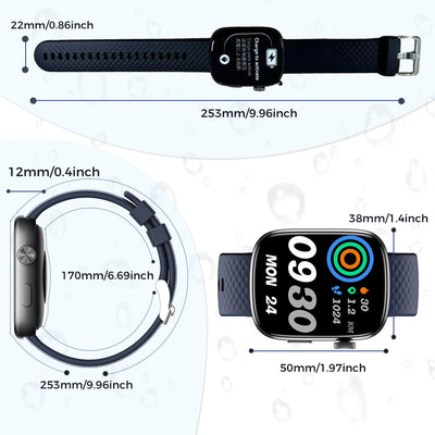 Smart Watch Bluetooth Call &1.95 HD Screen - Heart Rate SpO2 Sleep Monitor, 3ATM Waterproof Fitness Tracker For IoS Android - 5 - CJ
