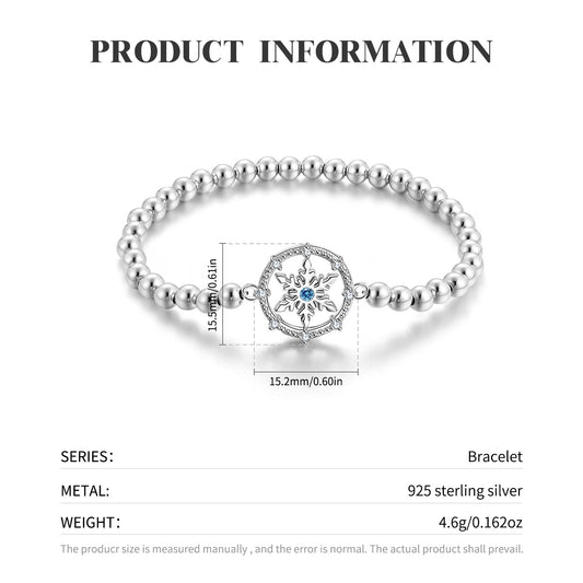 Original Snow Flower Bracelet Series Versatile Female Christmas Gift S925 Sterling Silver Beads - 4 - CJ