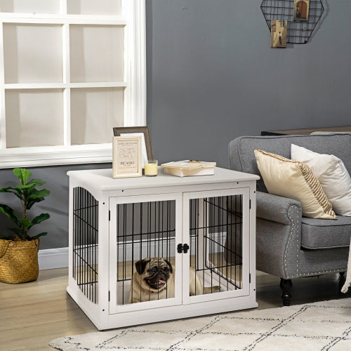 Small Kennel End Table With Two Open Sides And Lockable Door - 5 - cjdroshippping