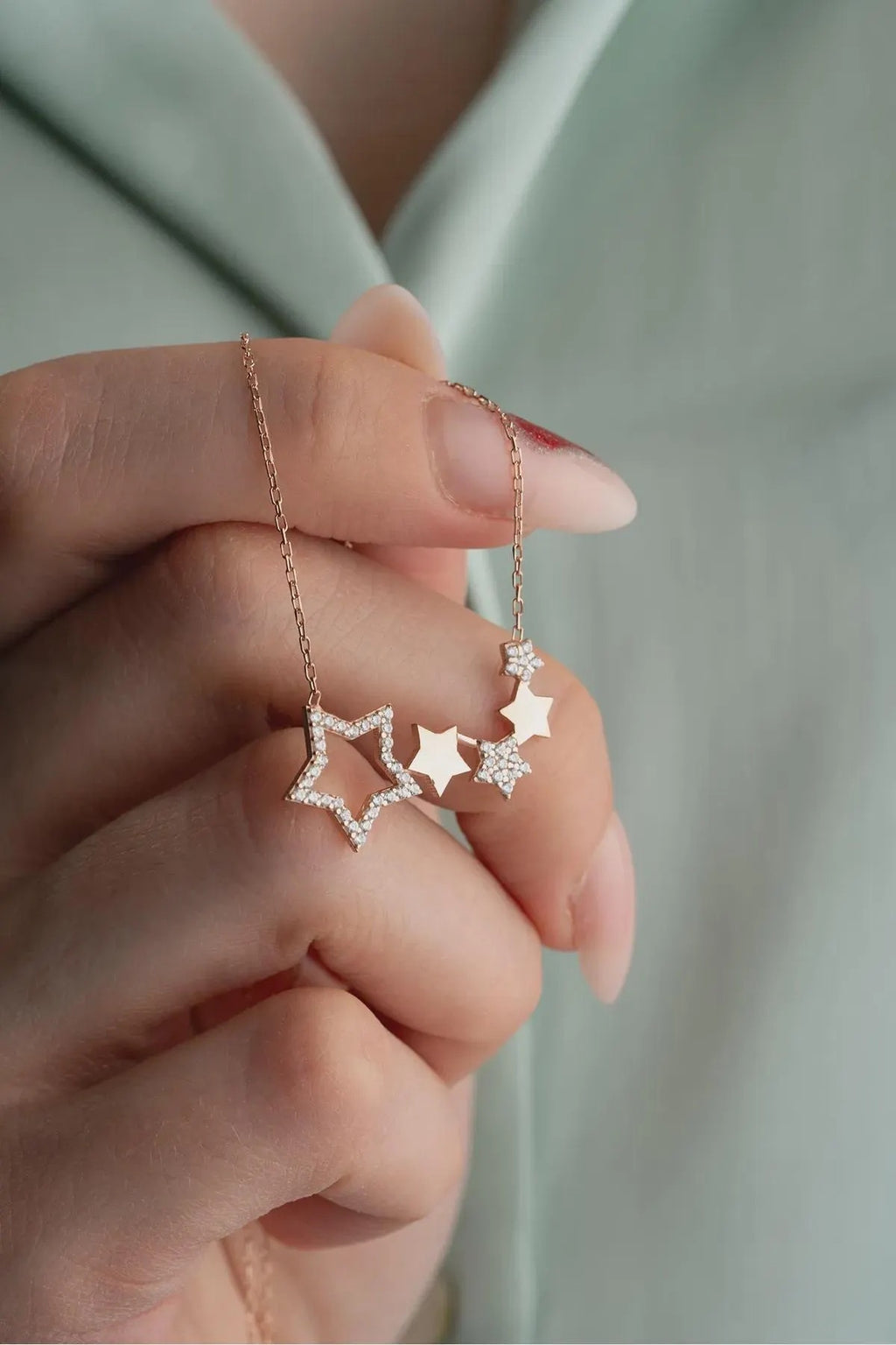 Plated Sterling Silver Star Necklace Dainty Celestial Jewelry
