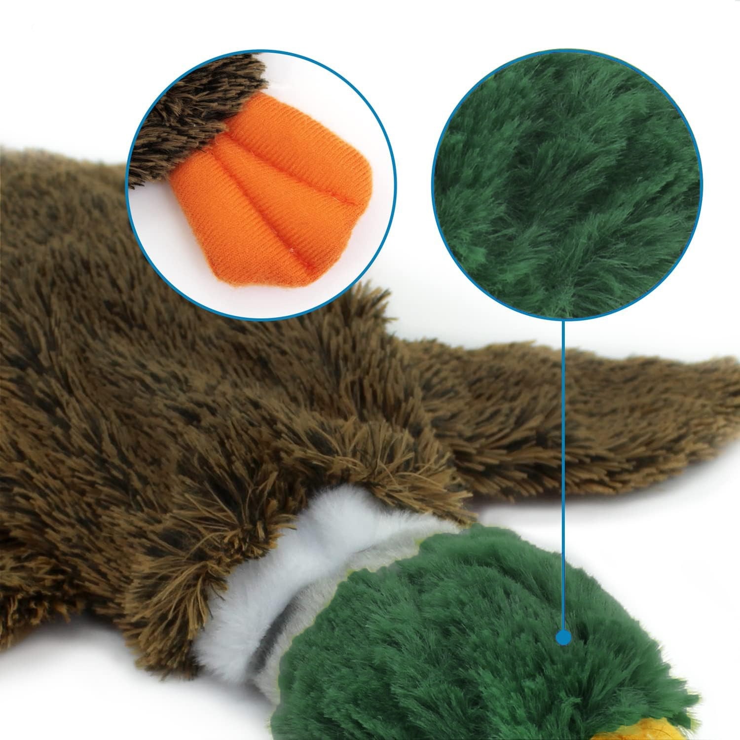 Best Pet Supplies 2 - in - 1 Stuffless Squeaky Dog Toys With Soft, Durable Fabric For Small, Medium, And Large Pets, No Stuffing For Indoor Play, Supports Active Biting And Play - 1Wild Duck - 4 - CJ