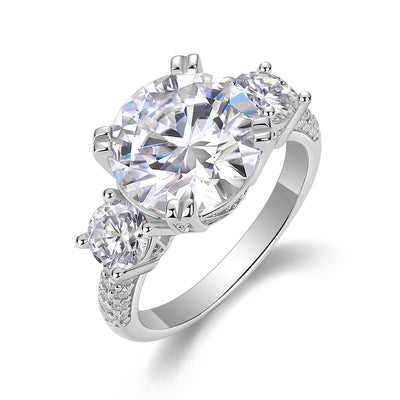 1Dazzling Stars - A Fashionable And Luxurious Jewelry Piece Set With 5 - carat Moissan Diamond S925 Sterling Silver And Platinum - plated Diamond Prohibit TikTok sales - 5 - CJ