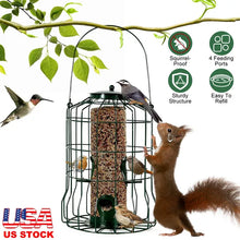 Outdoor Wild Bird Feeder Squirrel - Proof Chew - Proof Metal Hanging Seed Feeder With 4 Feeding Ports For Small Songbirds - 5 - CJ