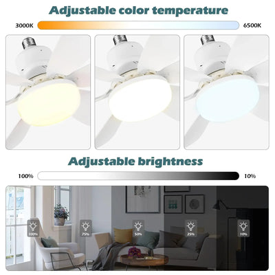 Modern Led Ceiling Fan With Light Dimmable E27 Bedroom Living Room Fan Lamp 30W - 5 - CJ