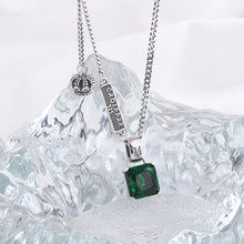 S925 Silver Emerald Necklace Women Retro Fashion Charm Crown Collar Chain Hip Hop Personality Sweater Chain - 4 - CJ