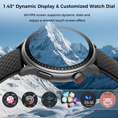 Round Screen Smartwatch, 1.43in HD 3ATM Waterproof, Equipped With Heart Rate Detection, Sleep Monitoring, And Step Tracking,100 Sports Modes Movement Monitor Holiday Gifts Fashion Watches - 5 - CJ