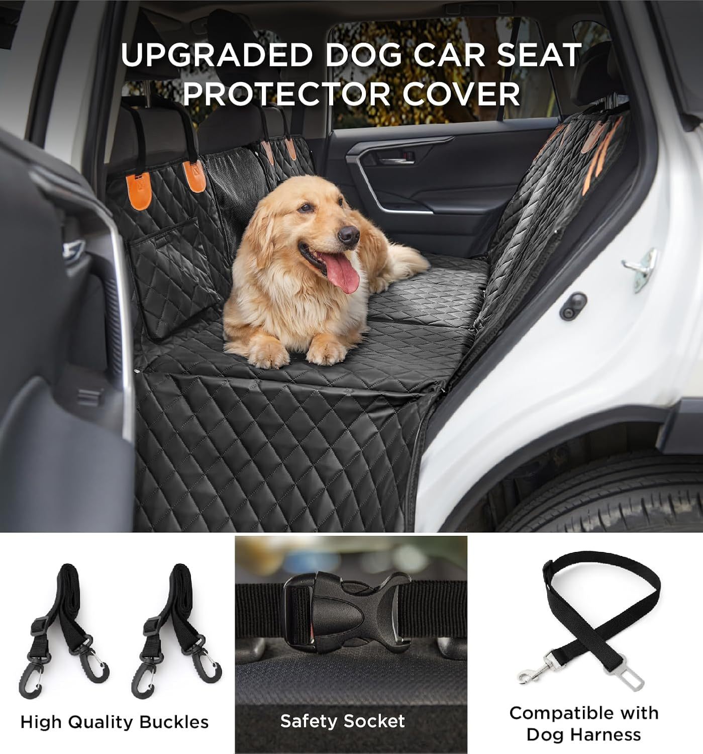 Made4Pets Pet Dog Car Back Seat Cover Back Seat Extension Pad Can Bear 400 Pounds Waterproof And Non - slip Dog Car Hammock Eight - layer Hard Bottom With PE Foam Easy To Install And Clean - 5 - CJ