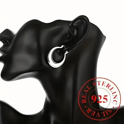 Circle Earrings, Simple And Grand, Outline Elegant Contours With Smooth Lines, Featuring A Soft Luster That Adds A Touch Of Sophistication To Your Outfit. - 5 - CJ