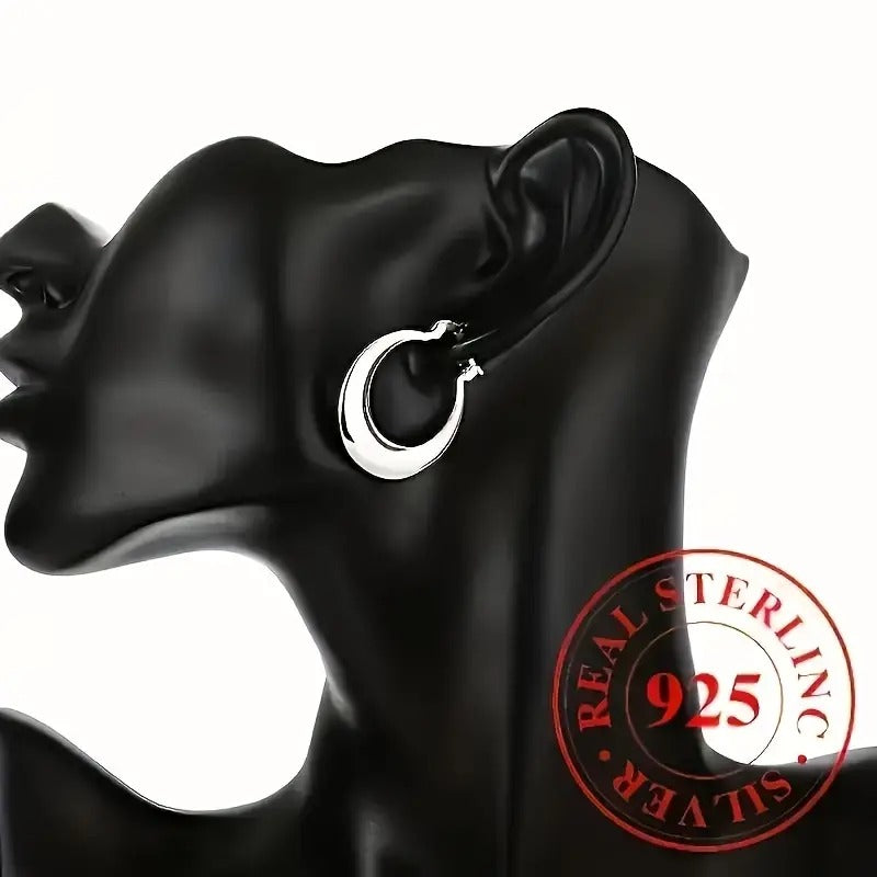 Circle Earrings, Simple And Grand, Outline Elegant Contours With Smooth Lines, Featuring A Soft Luster That Adds A Touch Of Sophistication To Your Outfit. - 5 - CJ