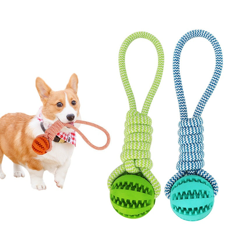 Dog Toys Treat Balls Interactive Hemp Rope Rubber Leaking Balls For Small Dogs Chewing Bite Resistant Toys Pet Tooth Cleaning Bite Resistant Toy Ball For Pet Dogs Puppy - 5 - CJ