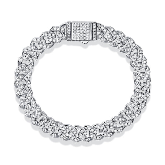 1The Light Of Faith Luxury Fashion Mossan Diamond S925 Silver Bracelet Prohibit Tk Sales - 5 - CJ
