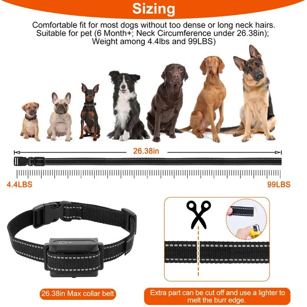 Dog Training Collar Receiver IP67 Waterproof Dog Bark Shock Vibration Beep Receiver Up To 3280ft - 5 - CJ